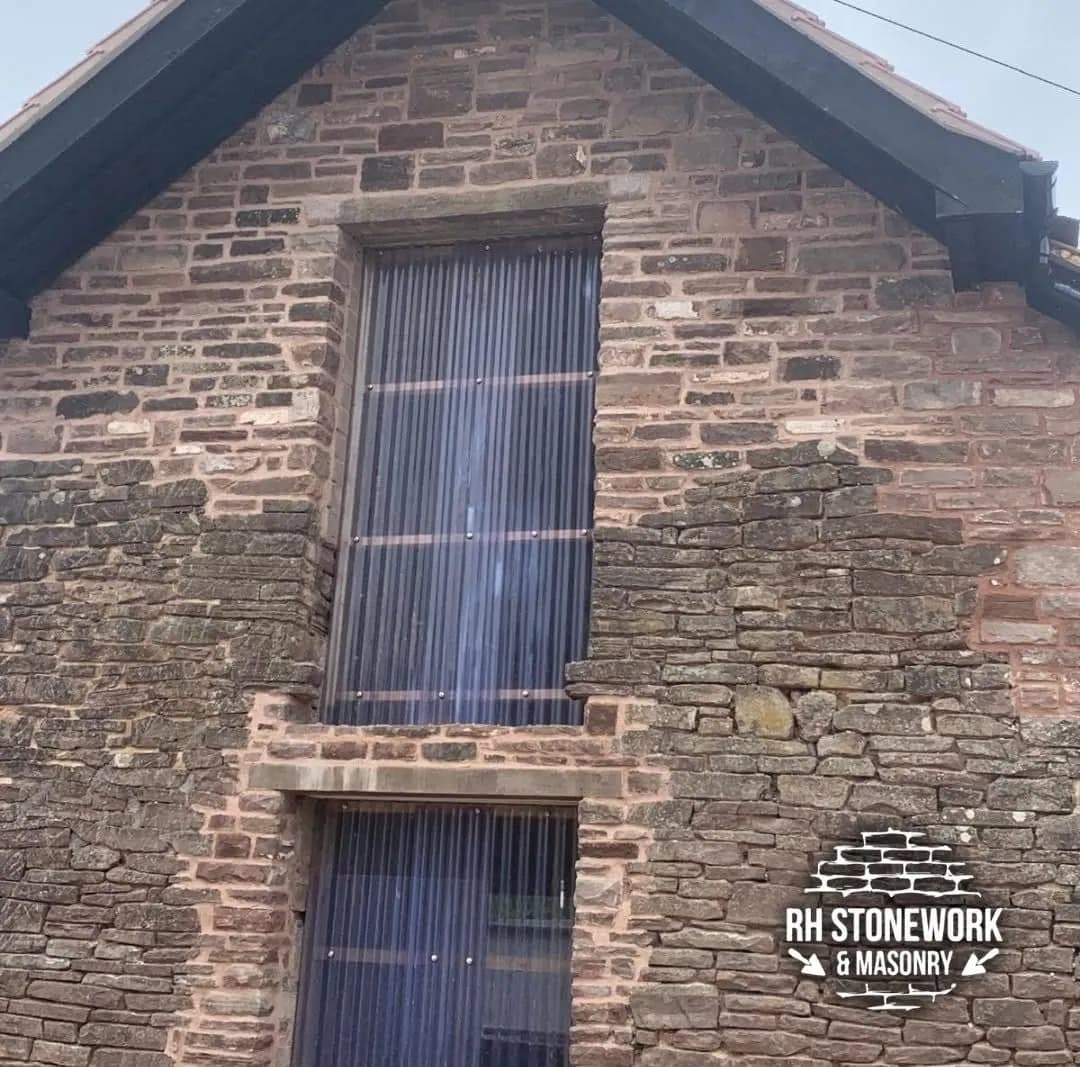 The rebuilt stone gable, Monmouthshire