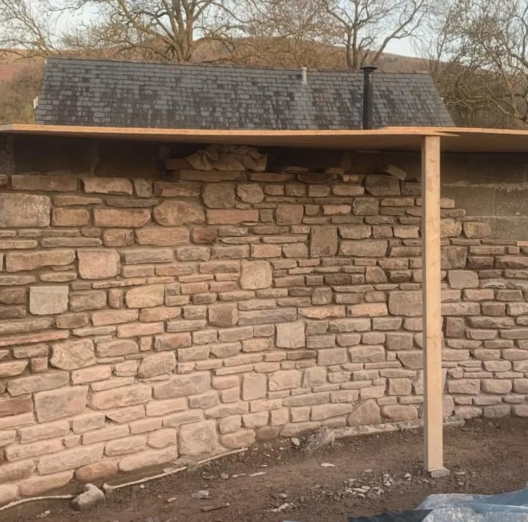 The stone wall round the pool area, Cwmdu